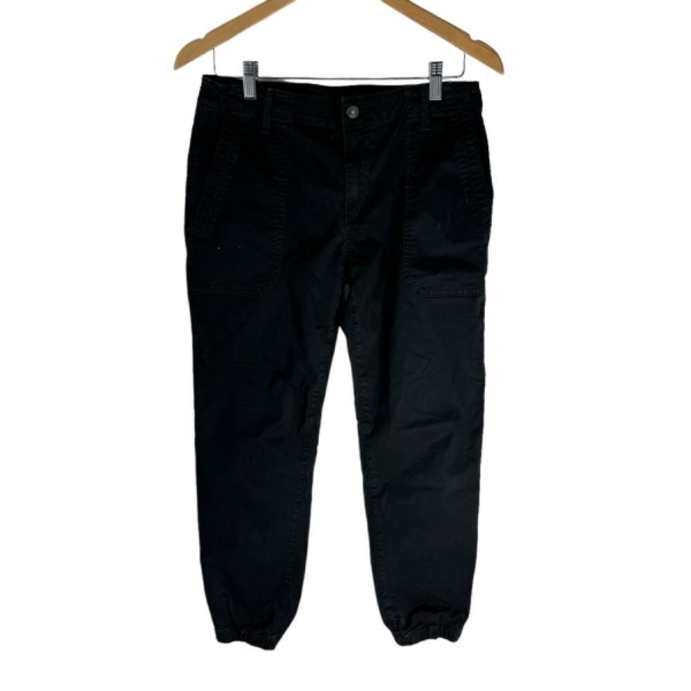 Vince Black‎ Twill Distressed Moto Jogger Pants Sz 30